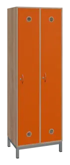 SSLN - 180 - 60 šatní skříň 2-dvéřová, 1800x600x400 mm, kovové nohy, korpus dub bardolino, dvířka po